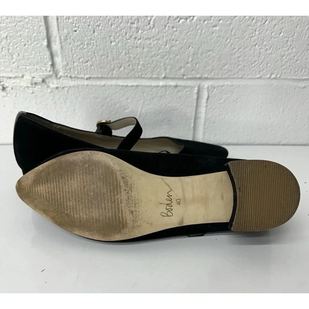 Boden Rosabel Black Suede Pointy Toe Low Heels‎ / Women's 40 US 9